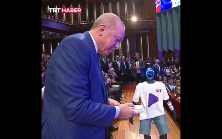 Pultu Ərdoğana robot təqdim edib, "eyvallah" dedi - VİDEO