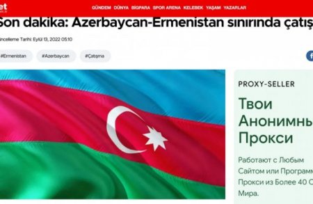 Türkiyə mediası Ermənistanın təxribatından YAZIR