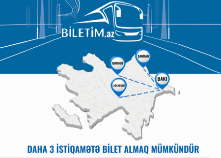 Daha 3 istiqamət üzrə “biletim.az”dan onlayn bilet almaq mümkün oldu