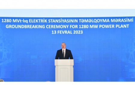 İlham Əliyev təməlqoyma mərasiminə qatıldı