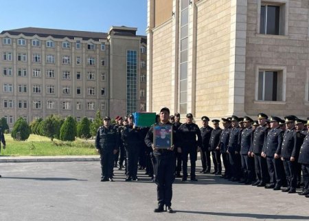 Naxçıvanda şəhid polis Ələsgər Əsgərovla vida mərasimi keçirilir