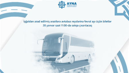 Qarabağa avtobus reyslərinə fevral ayı üçün biletlər satışa çıxarılır