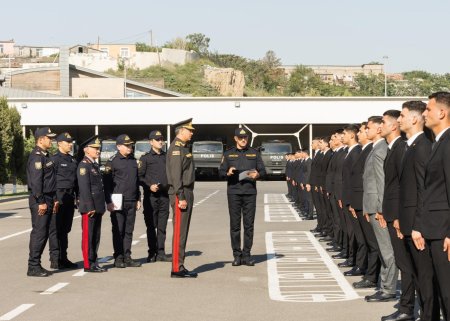 Vilayət Eyvazov sıra baxışı keçirdi - 18 müharibə iştirakçısı polisə qəbul olundu