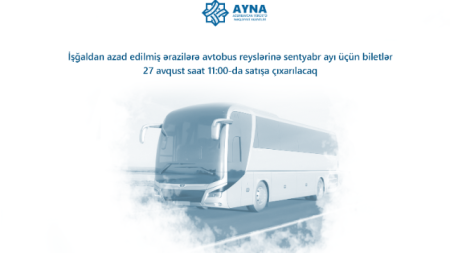 Qarabağa avtobus reyslərinə sentyabr ayı üçün biletlər satışa çıxarılacaq