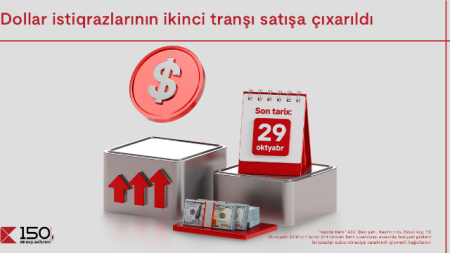 "Kapital Bank"ın dollar istiqrazlarının 2-ci tranşı filiallarda satışa çıxarıldı