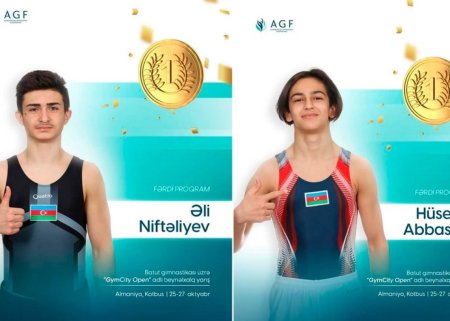 Gimnastlarımız Almaniyada iki qızıl medal QAZANDILAR