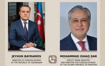 Ceyhun Bayramov pakistanlı həmkarı ilə son hadisələri müzakirə ETDİ