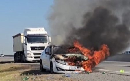 Hacıqabulda "Kia" yandı