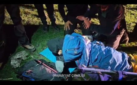Qubada 3800 metr hündürlükdən yıxılan alpinist xəstəxanaya çatdırıldı (VİDEO)