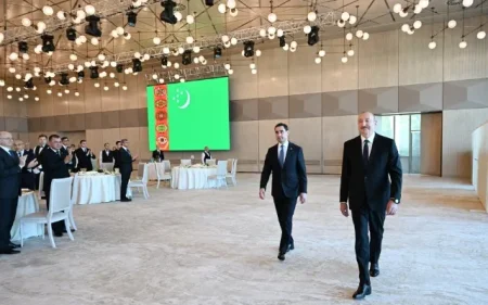 Türkmənistan Prezidentinin şərəfinə ziyafət verildi