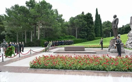 MN-in rəhbər heyəti Fəxri Xiyabanı ziyarət edib